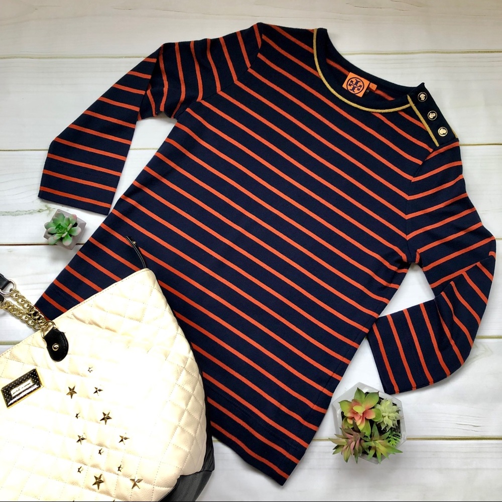 Tory Burch Nautical Stripe Diver Top Size L
